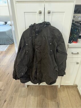Men's Military-Style Field Jacket in Dark Brown